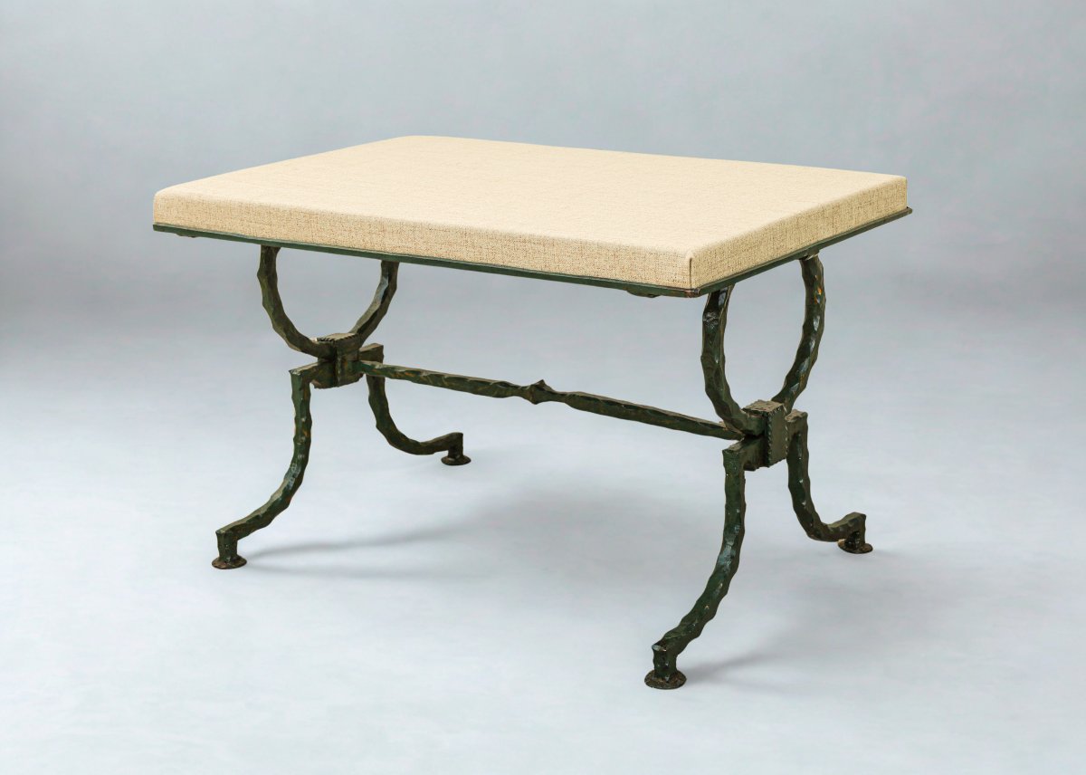 Art Deco Wrought Iron Bench Wrought Ironwork-photo-3