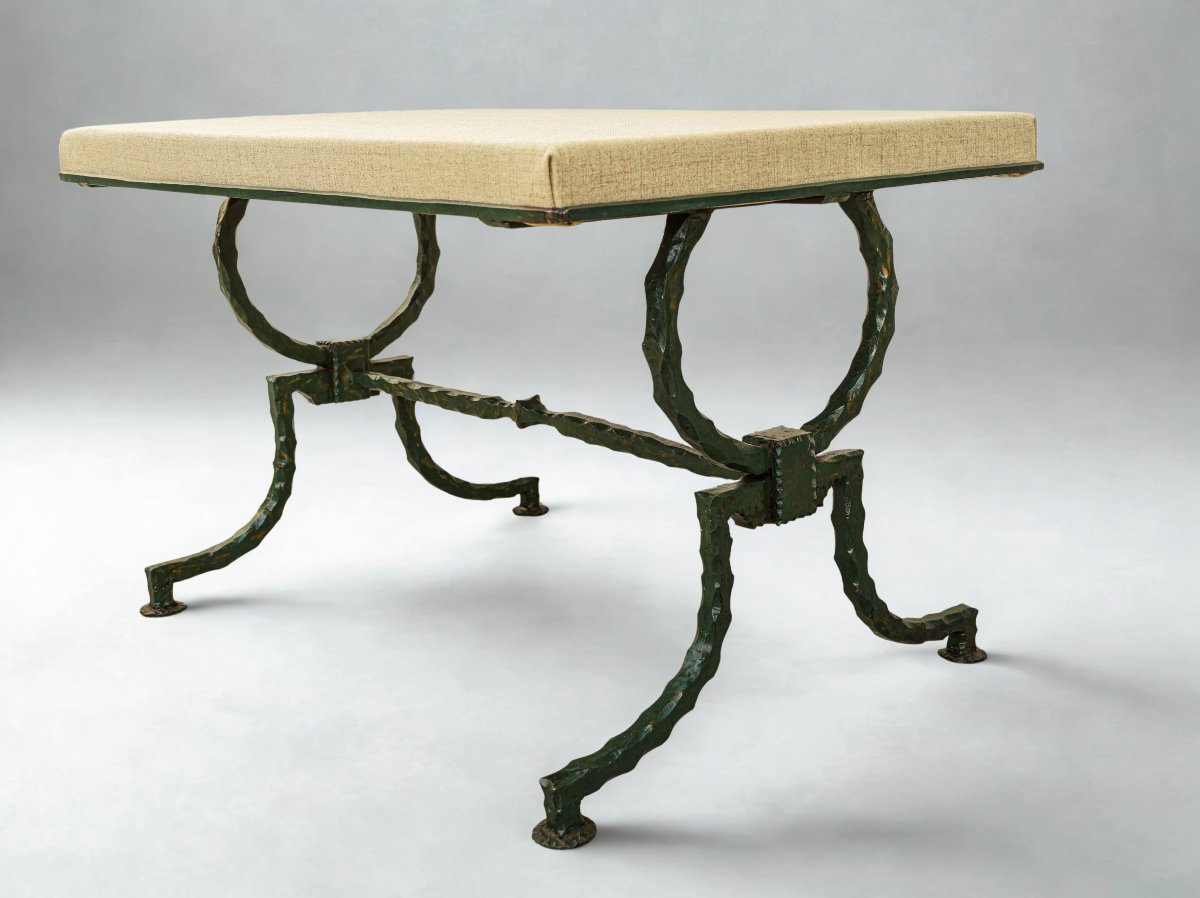 Art Deco Wrought Iron Bench Wrought Ironwork-photo-4