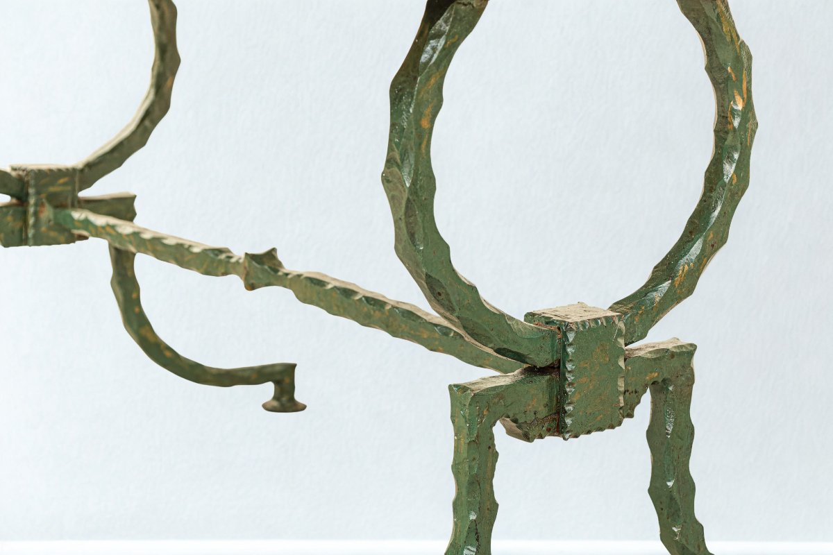 Art Deco Wrought Iron Bench Wrought Ironwork-photo-2