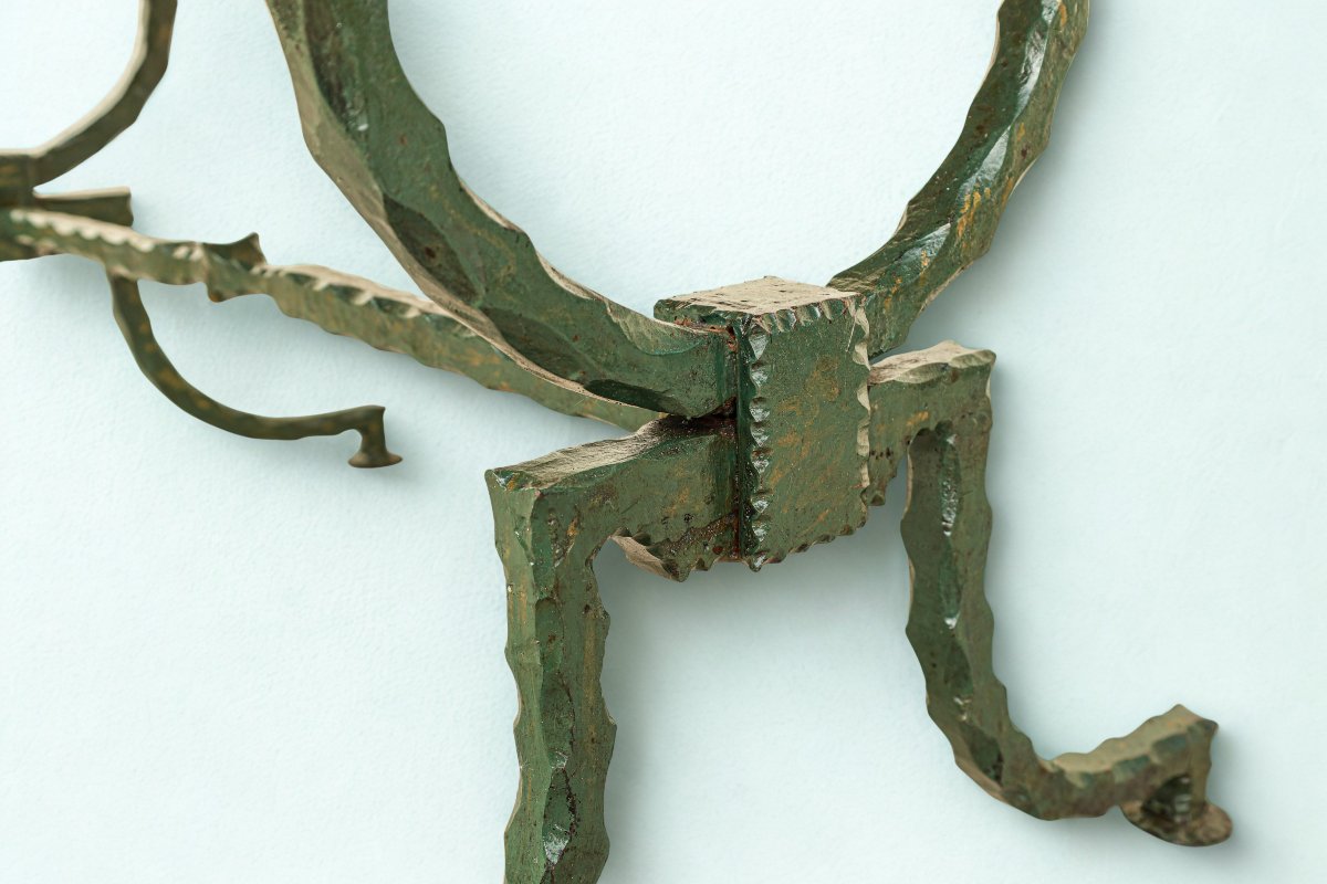 Art Deco Wrought Iron Bench Wrought Ironwork-photo-3