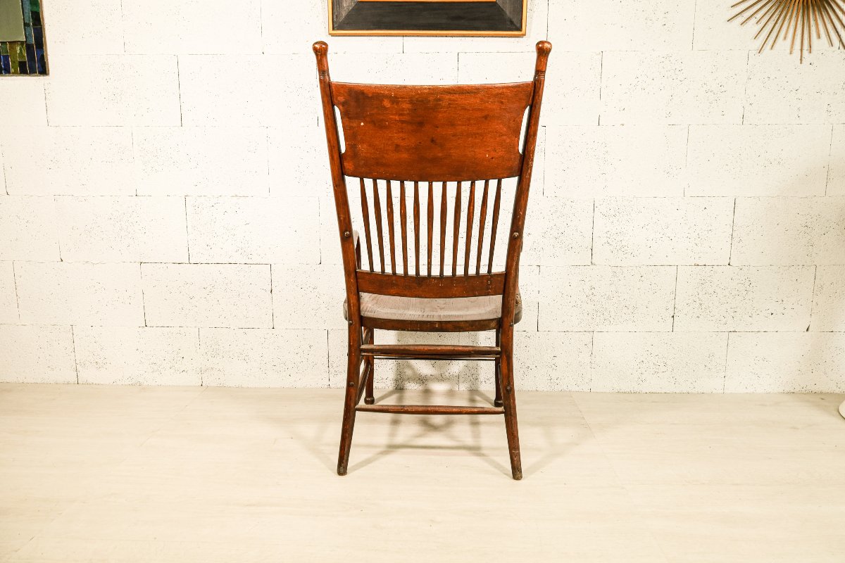 Art And Craft Brutalist Oak Armchair-photo-1