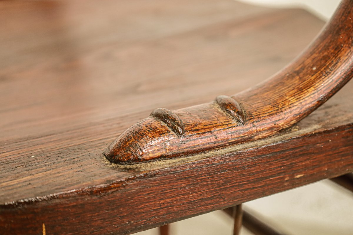 Art And Craft Brutalist Oak Armchair-photo-3