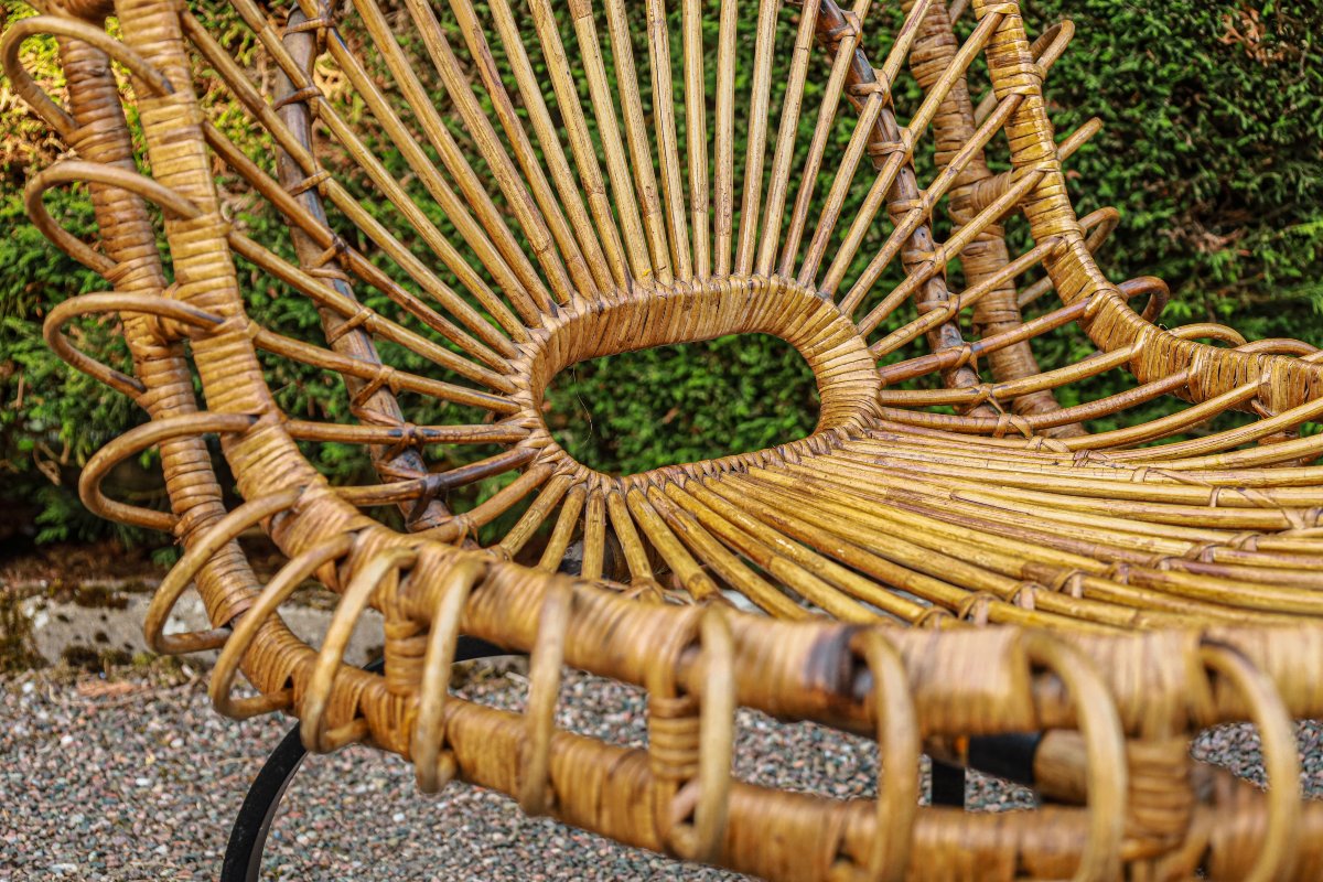 Paire de fauteuils en rotin osier et fer forgé design Janine Abraham et Dirk Jan Rol vintage-photo-5