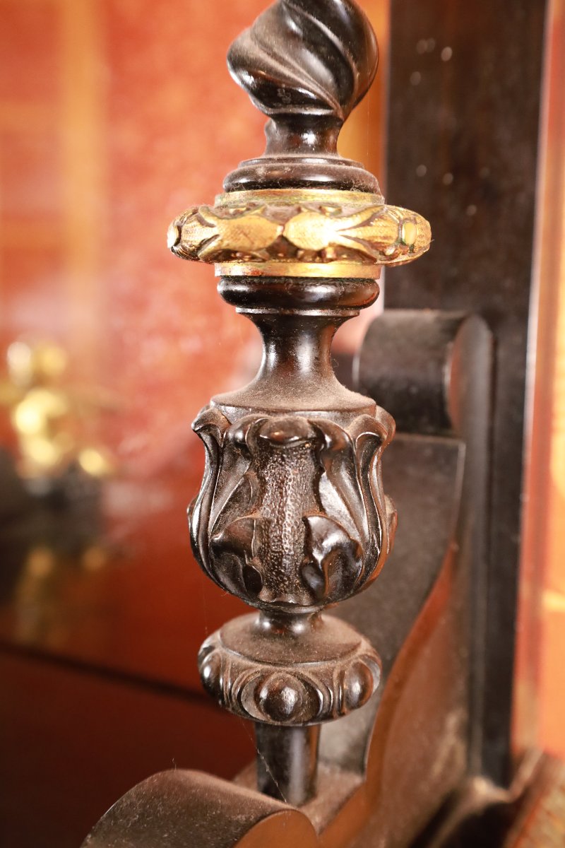 Exceptional Napoleon III Period Cabinet In Ebony And Bronze-photo-6