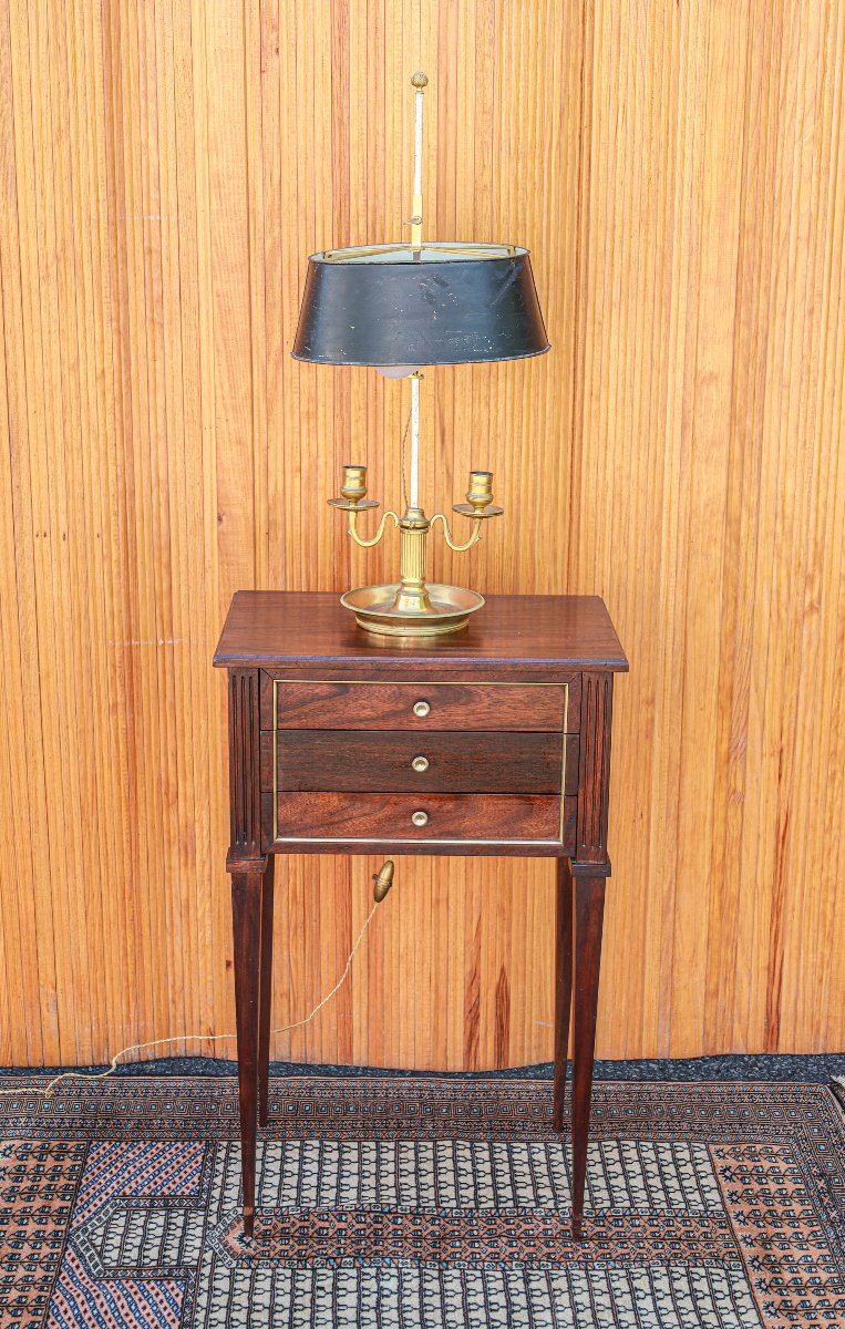 Small Louis XVI Style Mahogany Coffee Table Or Bedside Table-photo-2