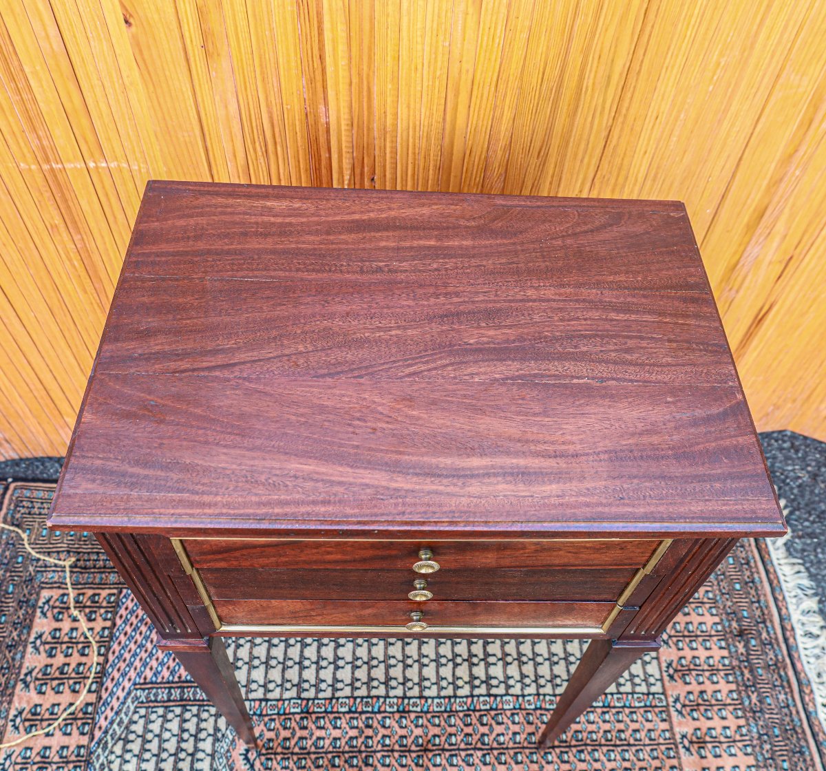 Small Louis XVI Style Mahogany Coffee Table Or Bedside Table-photo-5