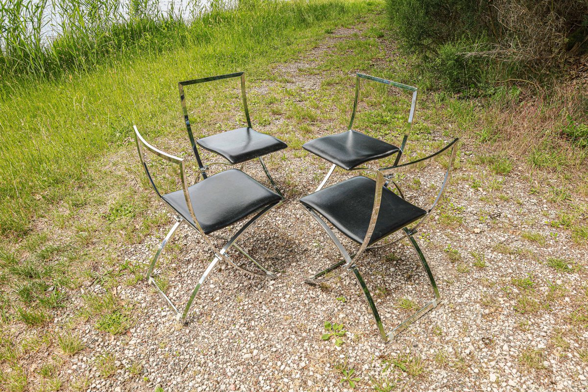 Série de 4 chaises design modèle Luisa designer Marcello Cuneo pour Mobel space age vintage-photo-3
