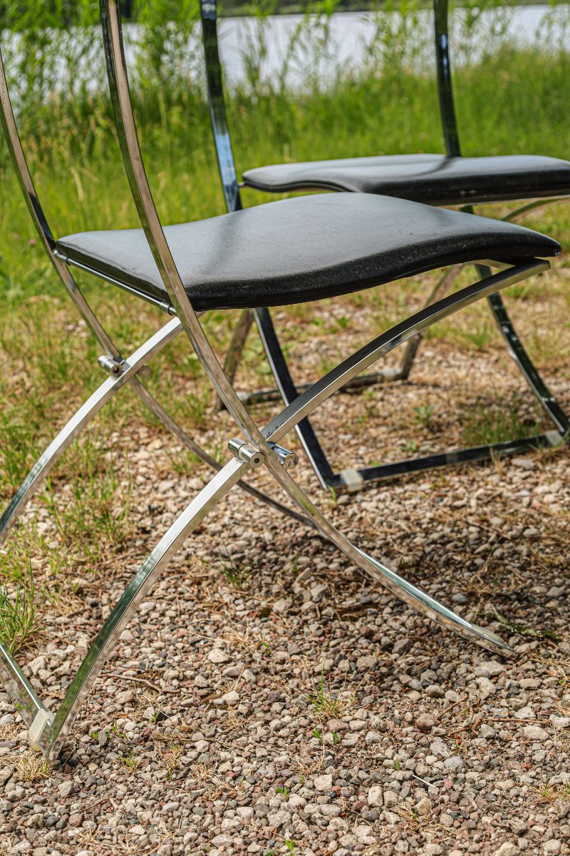 Série de 4 chaises design modèle Luisa designer Marcello Cuneo pour Mobel space age vintage-photo-7