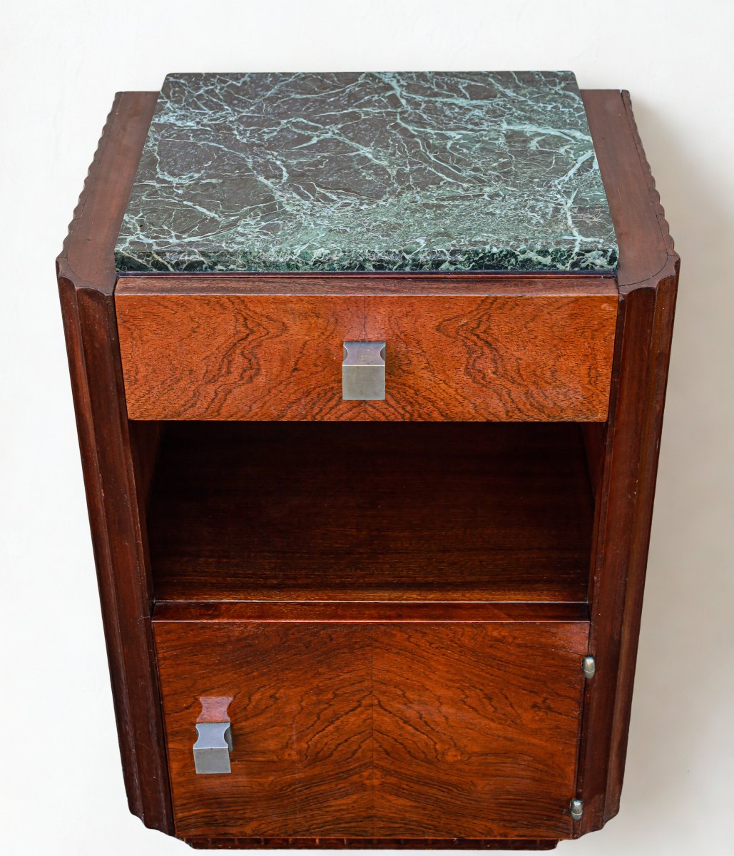 Pair Of Art Deco Mahogany And Walnut Side Tables By Christian Krass-photo-1