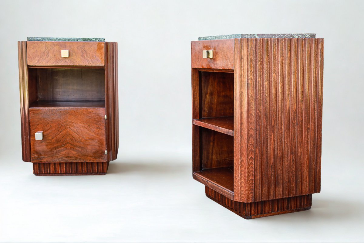 Pair Of Art Deco Mahogany And Walnut Side Tables By Christian Krass
