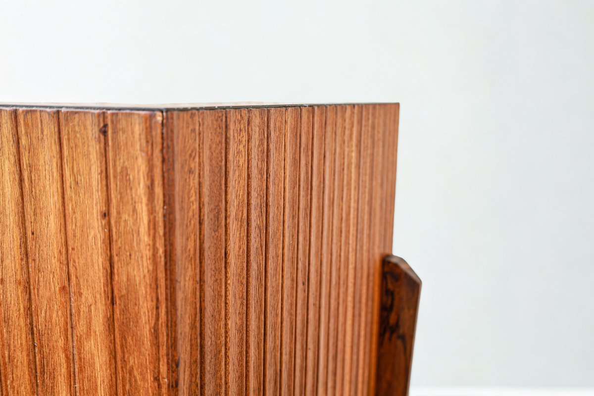 Vintage Art Deco Oak Designer Bar Cabinet-photo-3
