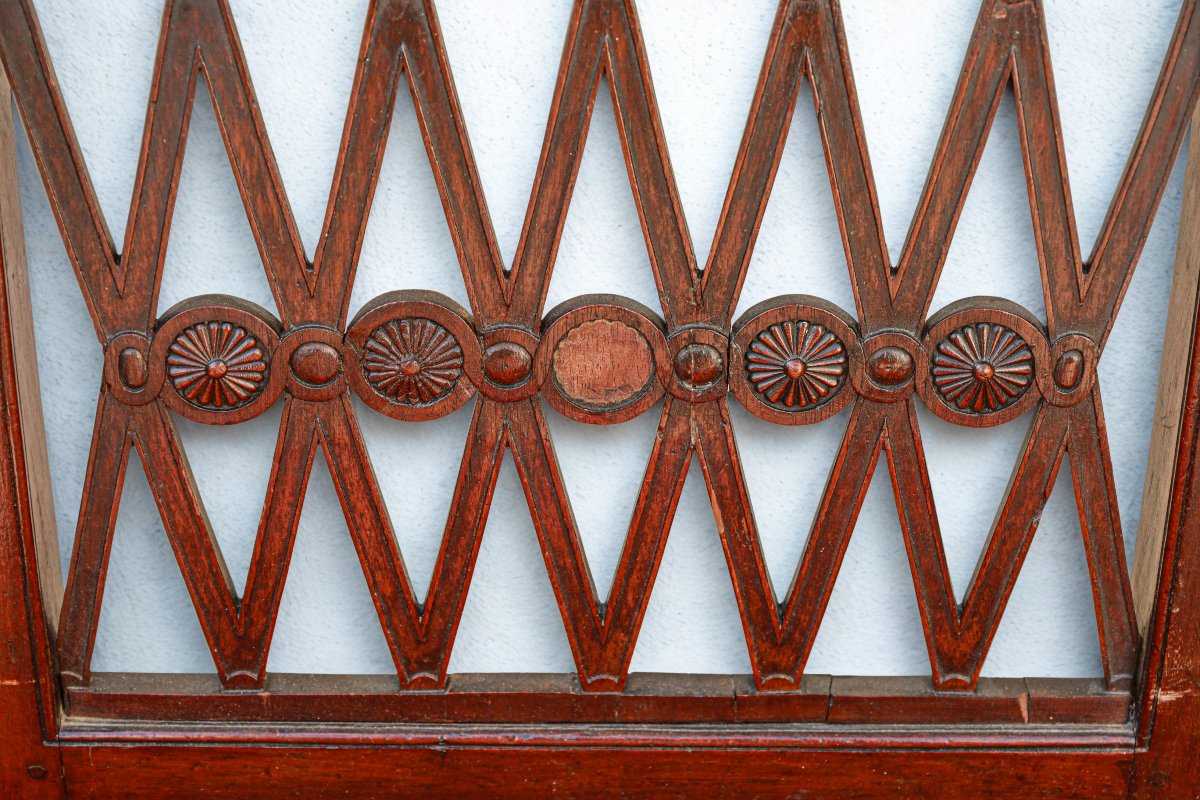 série de 4 chaises en acajou d'époque Directoire  19ème siècle attribuées à Jacob-photo-5