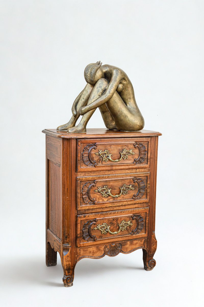Petite commode d'entre deux époque 18ème siècle Régence noyer-photo-3