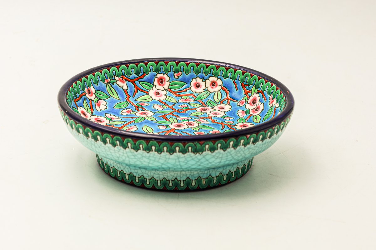 Art Deco Longwy Enamel Cup 