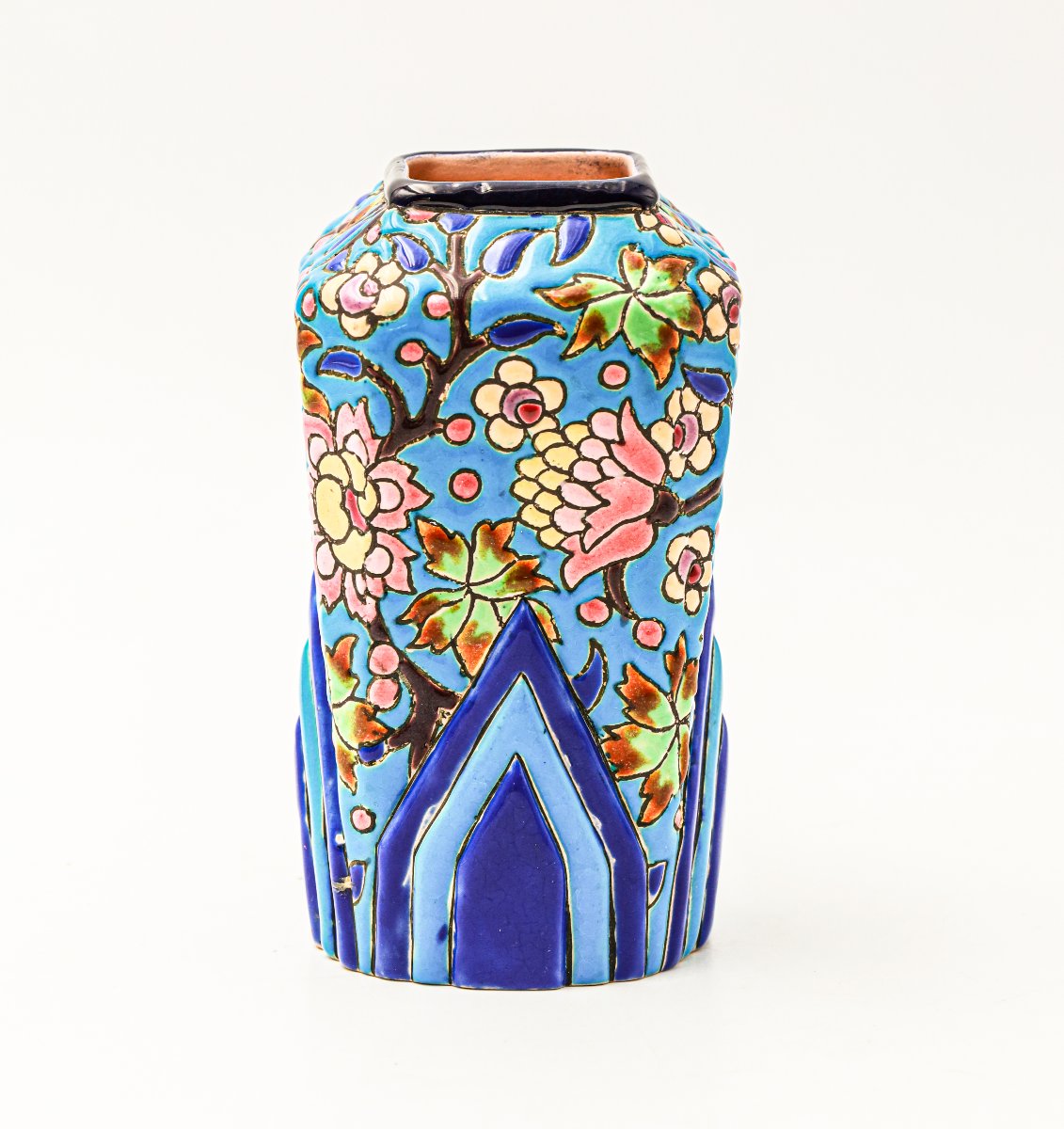 Vase en émaux de Longwy Art Déco -photo-2