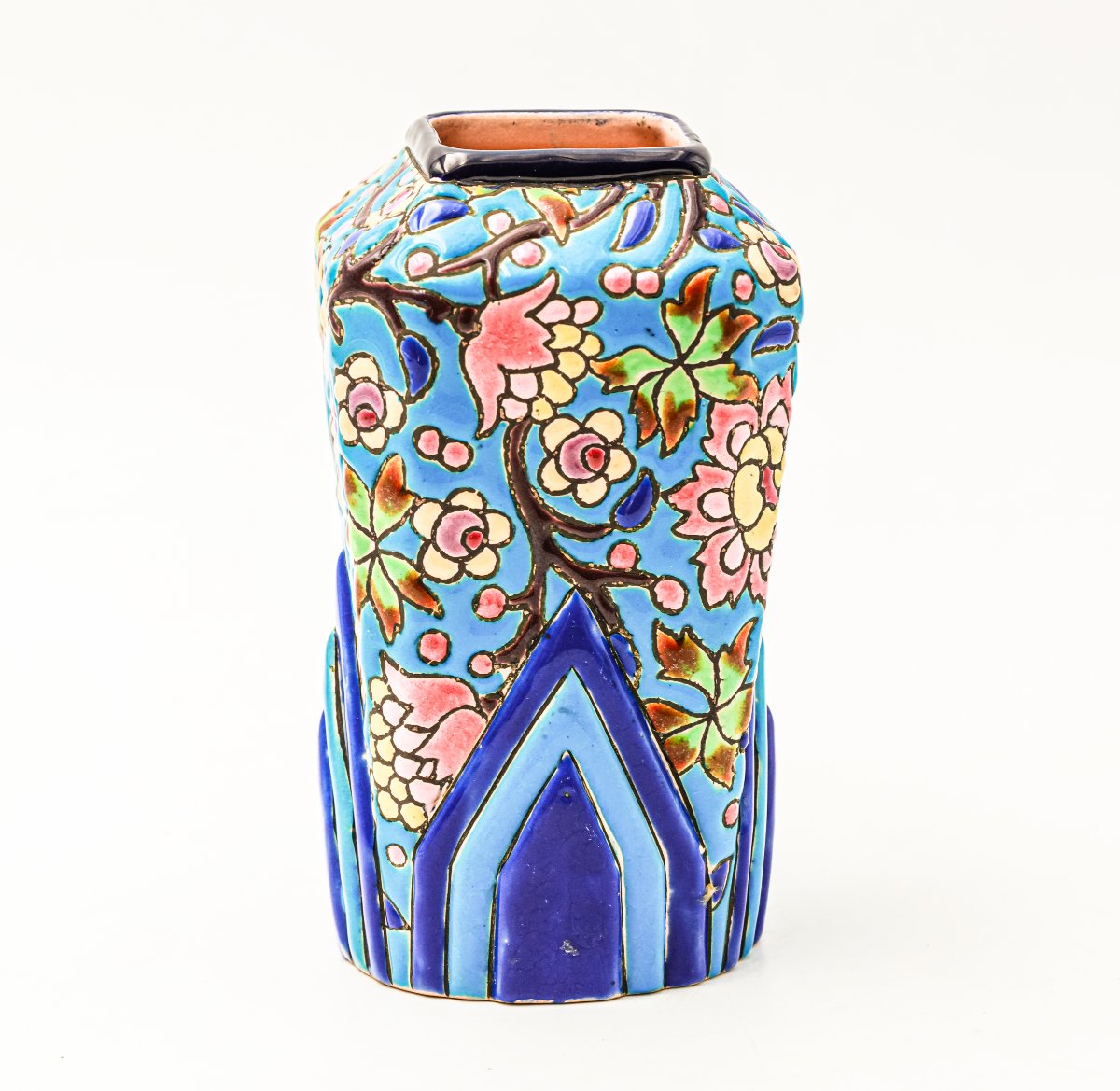 Vase en émaux de Longwy Art Déco -photo-3