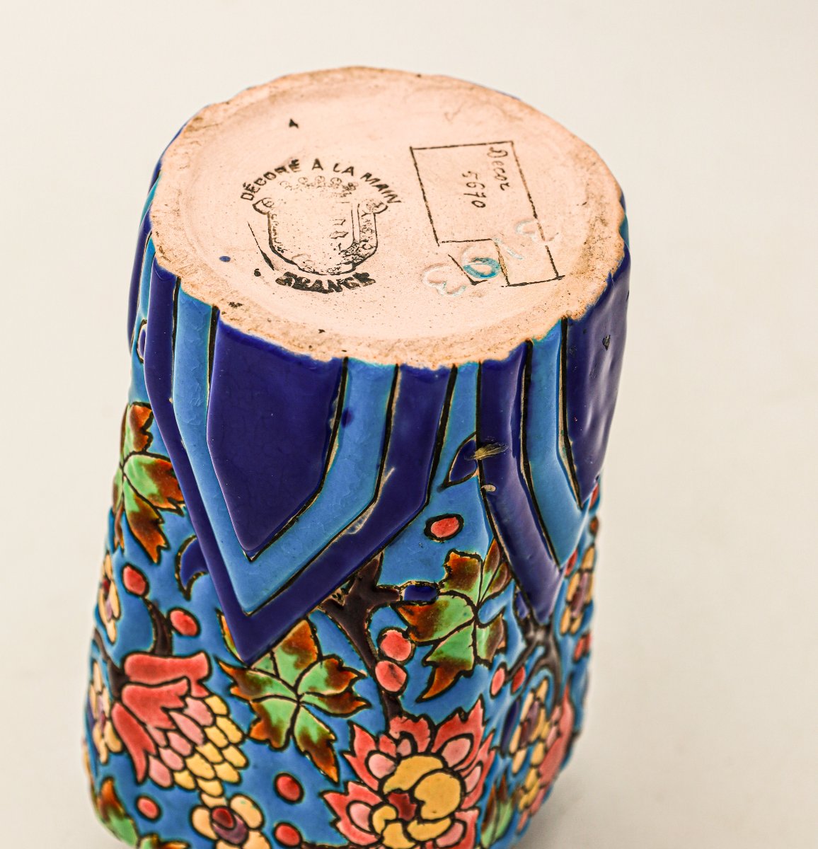 Vase en émaux de Longwy Art Déco -photo-1