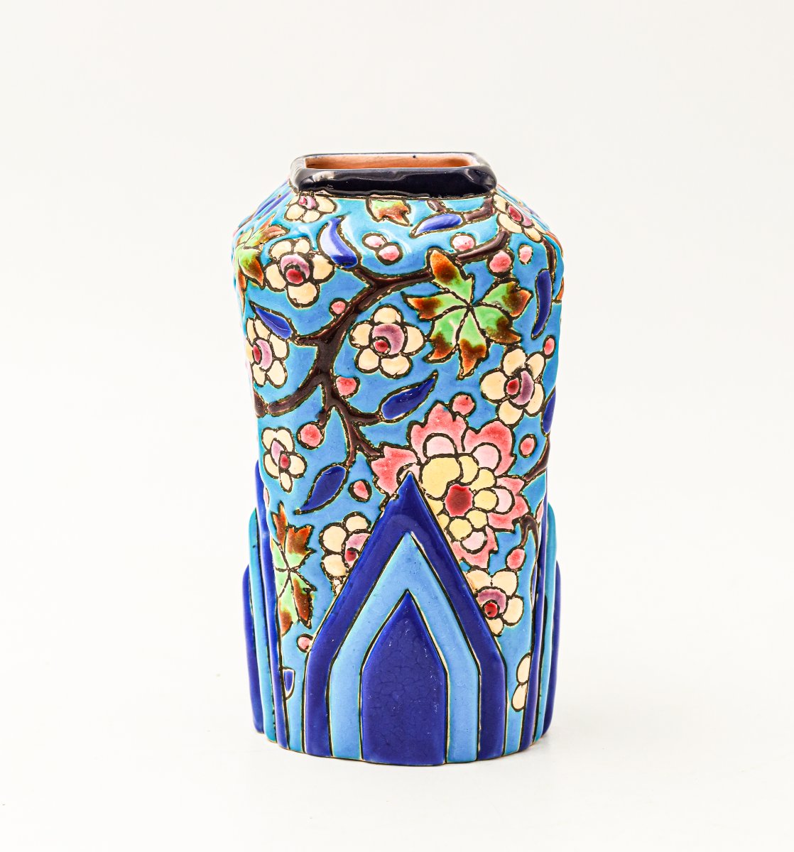 Vase en émaux de Longwy Art Déco 
