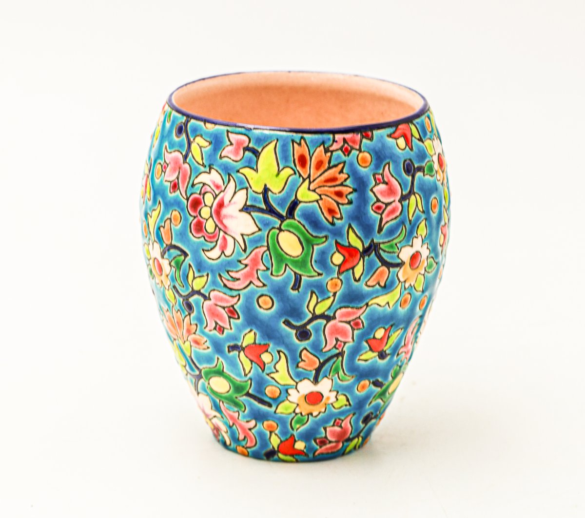 Vase en émaux de Longwy décor floral-photo-3