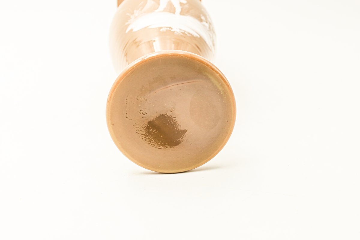 Mary Grégory Opaline Vase, Caramel Color, Napoleon III Style-photo-1