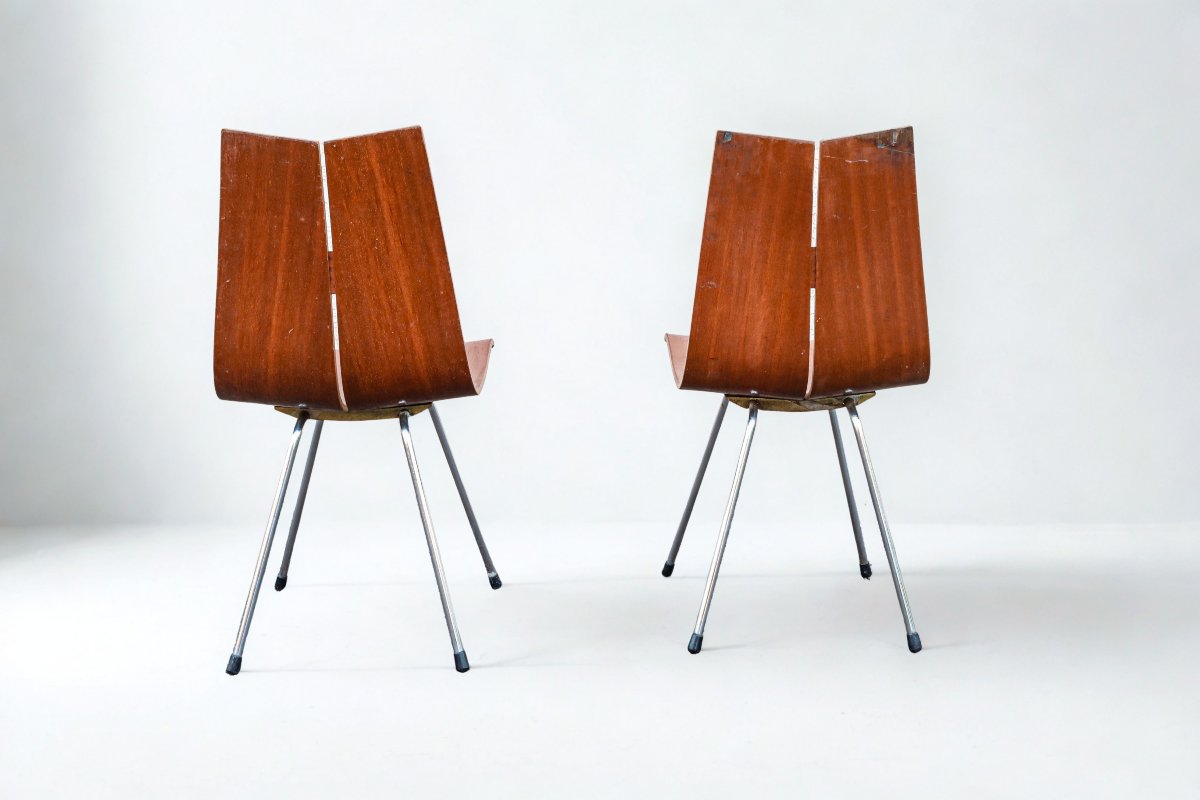 Pair Of Vintage Hans Bellmann Series 1000 Designer Chairs-photo-4