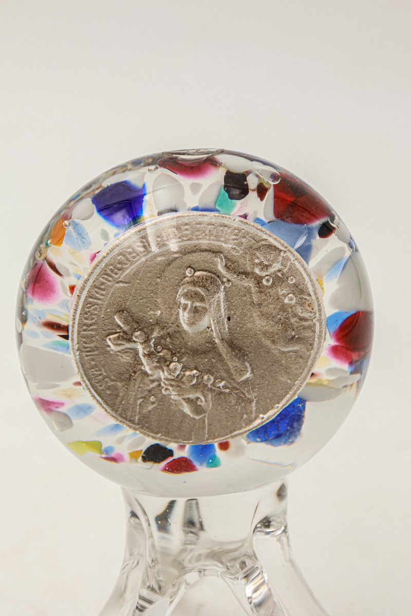 sulfure religieux sur pied en verre soufflé-photo-2