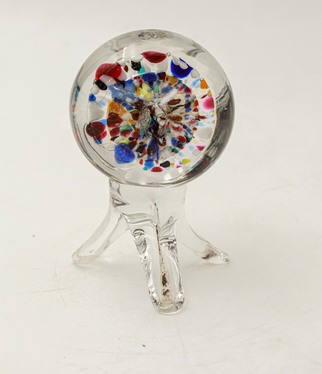 sulfure religieux sur pied en verre soufflé-photo-3