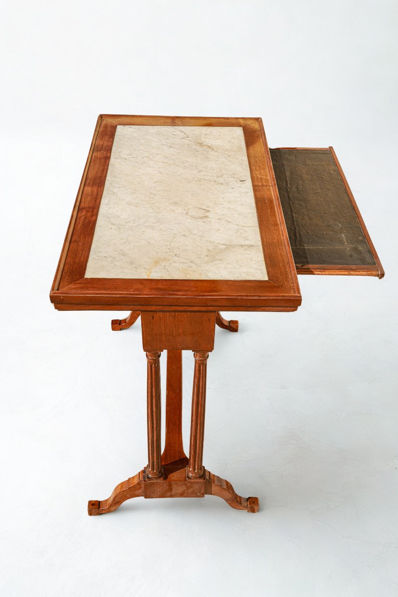 Louis XVI-era Mahogany Convertible Coffee Table-photo-4