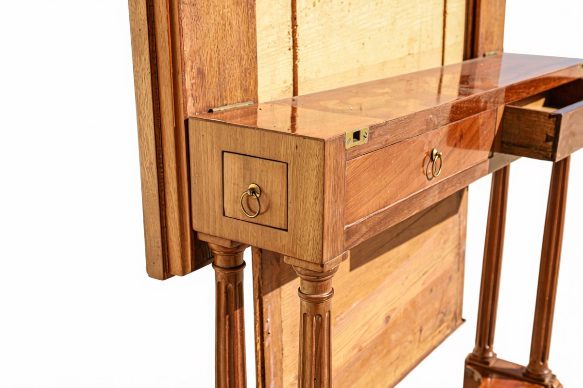 Louis XVI-era Mahogany Convertible Coffee Table-photo-4