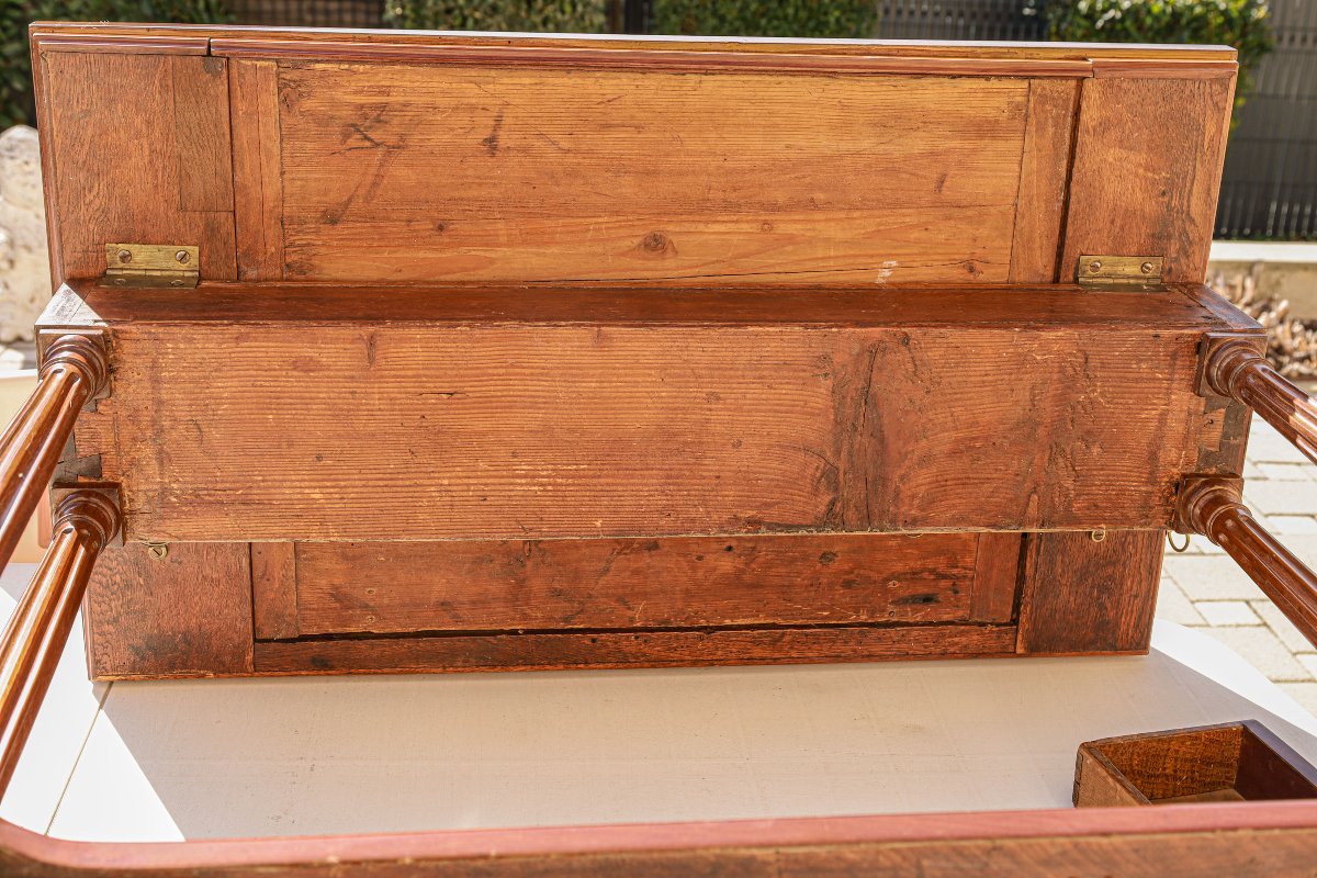 Louis XVI-era Mahogany Convertible Coffee Table-photo-6