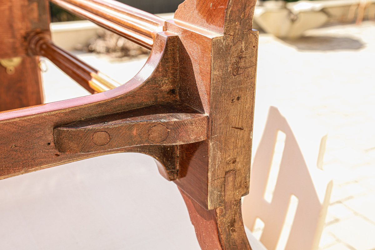 Louis XVI-era Mahogany Convertible Coffee Table-photo-7