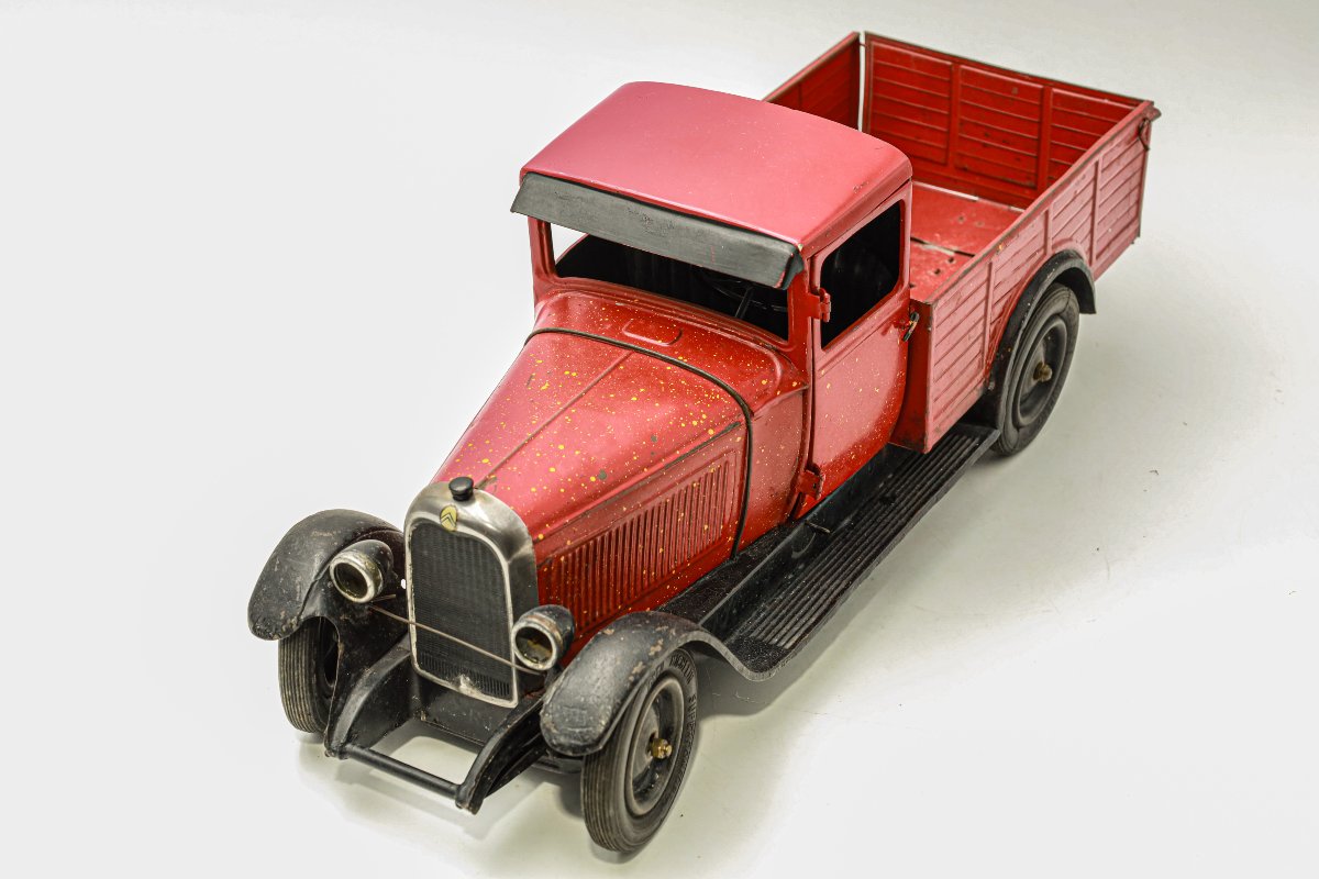 Camion tôle des années 30 André Citroën rouge jouet -photo-2