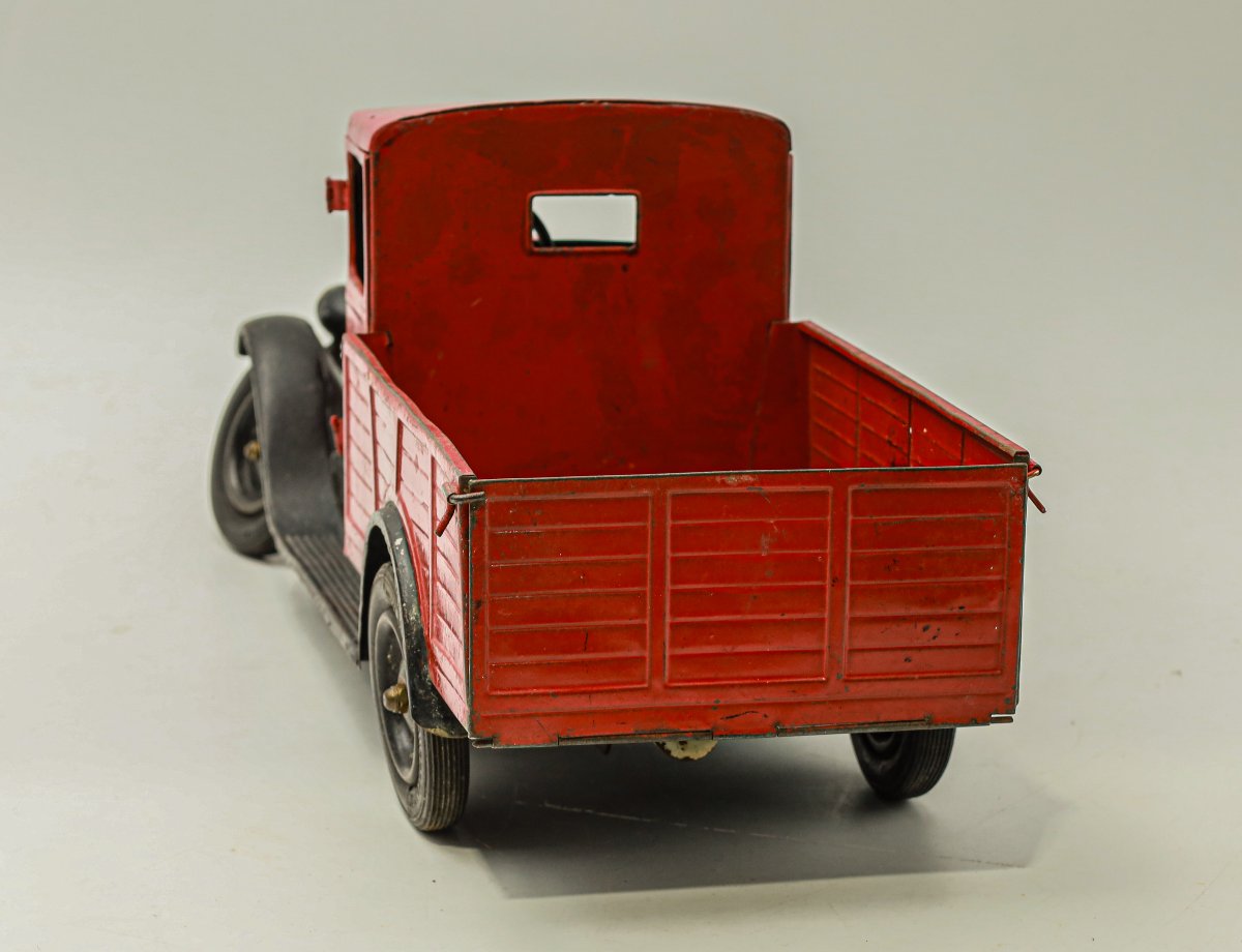 Camion tôle des années 30 André Citroën rouge jouet -photo-1