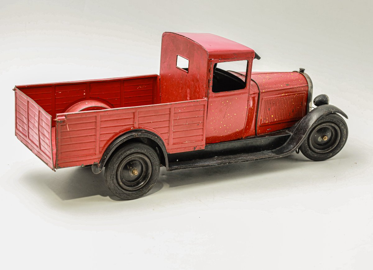 Camion tôle des années 30 André Citroën rouge jouet -photo-2
