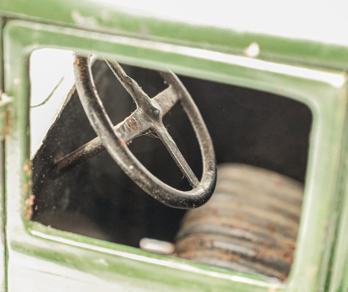 1930s André Citroën Toy Truck, Green, Made Of Sheet Metal-photo-3