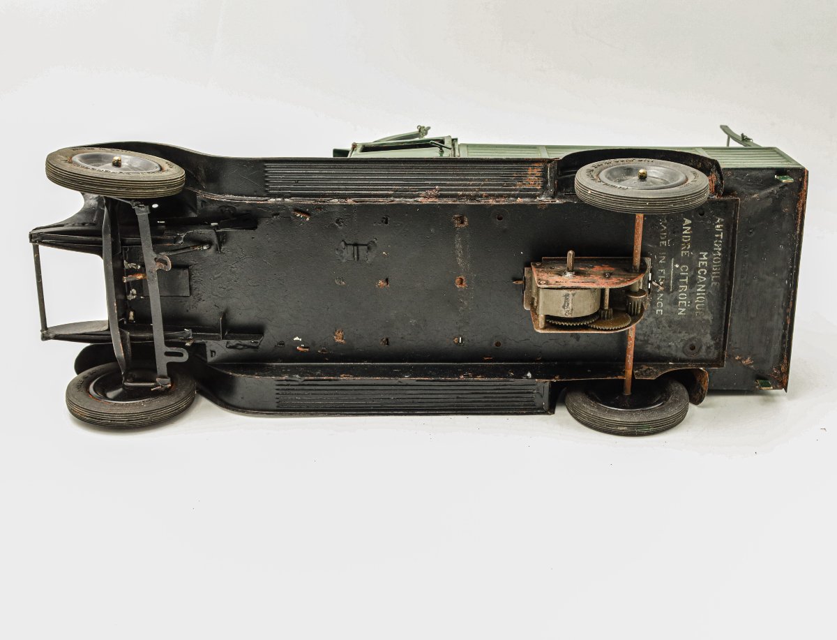 1930s André Citroën Toy Truck, Green, Made Of Sheet Metal-photo-4