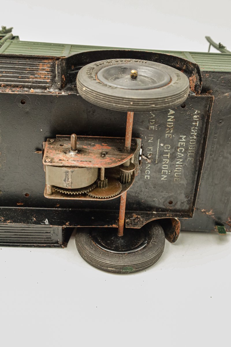 1930s André Citroën Toy Truck, Green, Made Of Sheet Metal-photo-5