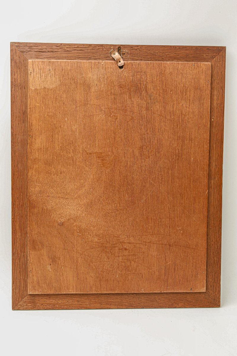 Cadre en pâte de verre représentant le Christ signé Almaric Walter Nancy Art Nouveau religieux-photo-1