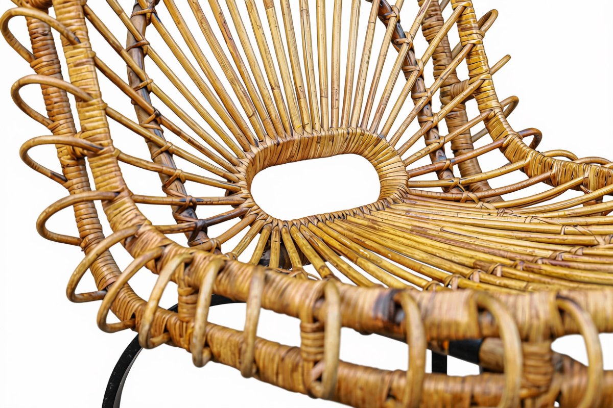 Pair Of Vintage Rattan Armchairs By Janine Abraham, Dirk, And Jan Rolrougier -photo-1