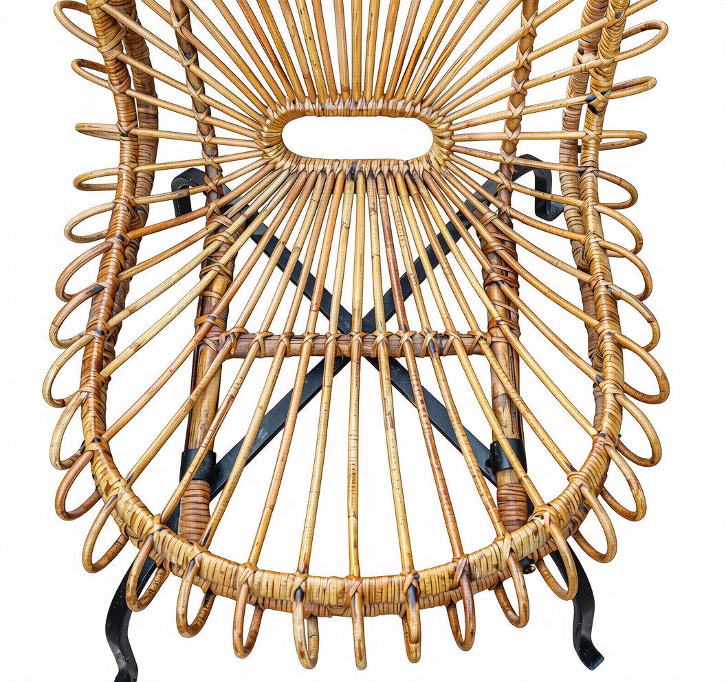 Pair Of Vintage Rattan Armchairs By Janine Abraham, Dirk, And Jan Rolrougier -photo-3