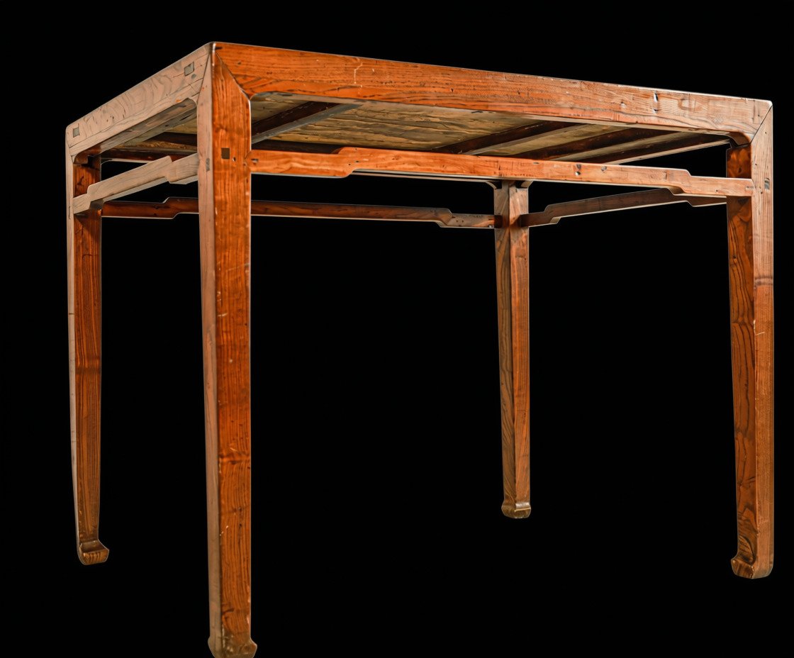 Table haute en chêne moderniste Atelier Martine Paul Poiret Art Déco