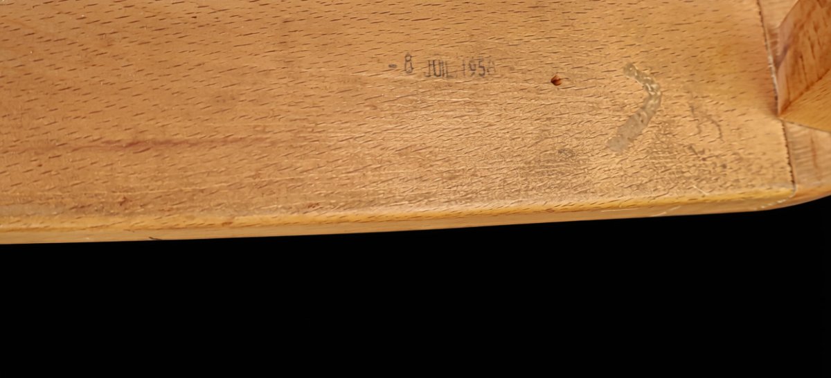 Série de 3 chaises bois design Roger Landault édition Robert Sentou vintage-photo-5