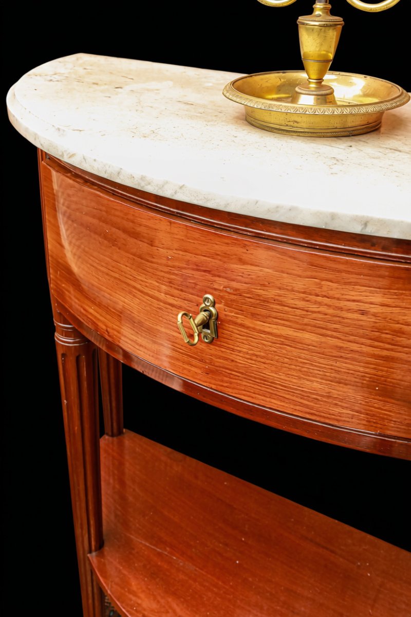 Louis XVI Half-moon Mahogany Console Table-photo-4