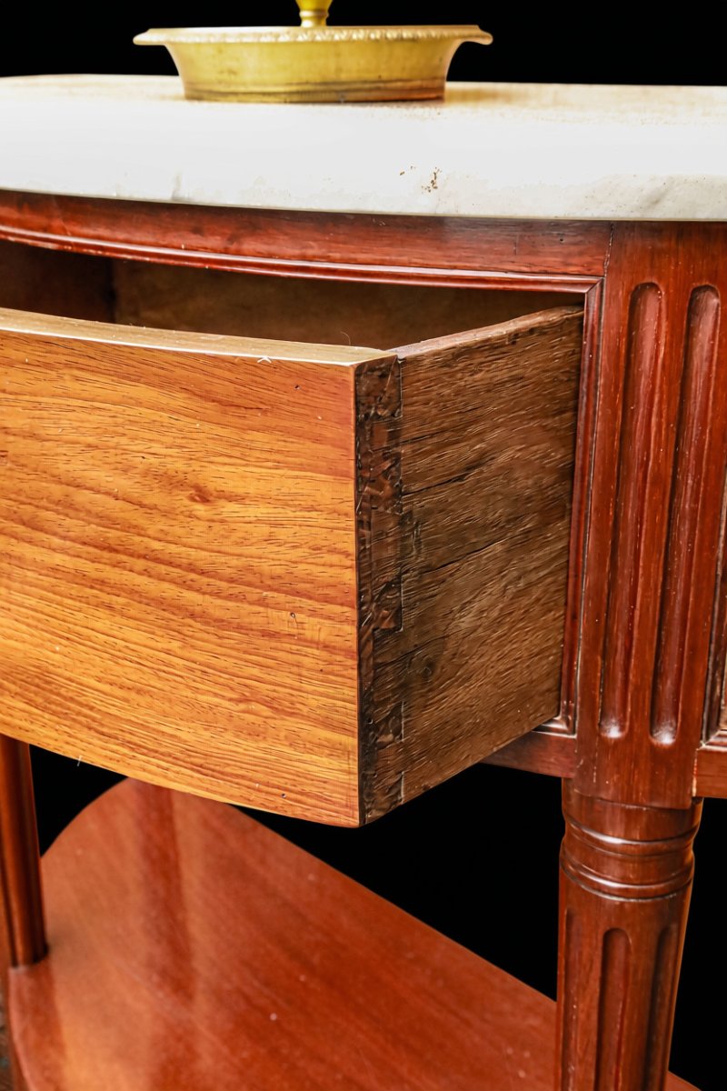 Louis XVI Half-moon Mahogany Console Table-photo-2