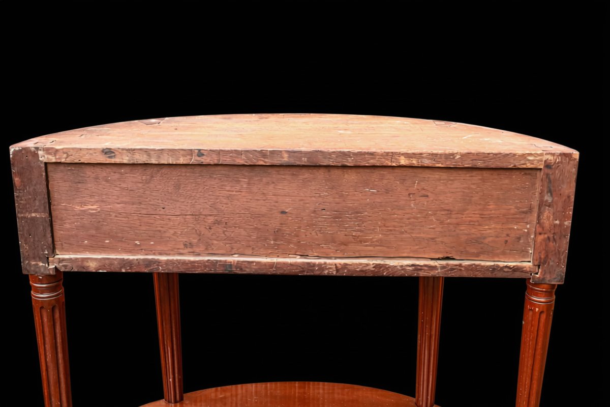 Louis XVI Half-moon Mahogany Console Table-photo-5