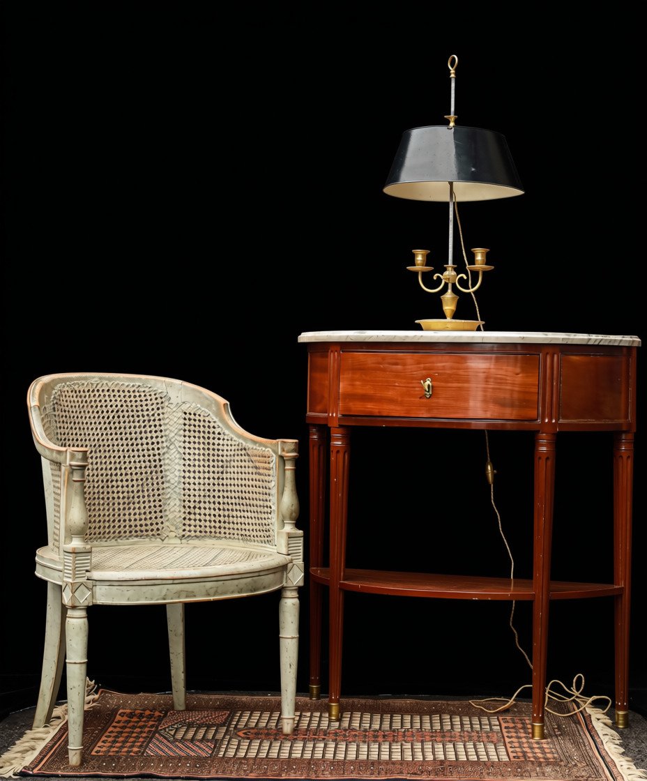 Louis XVI Half-moon Mahogany Console Table