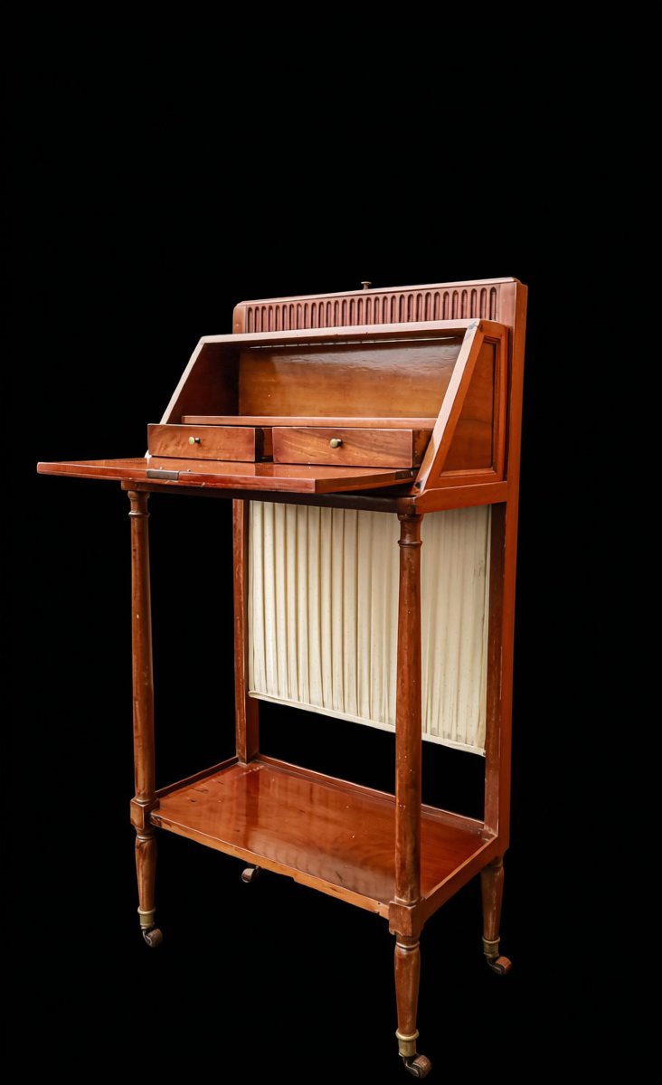 Billet doux bureau de dame Louis XVI acajou -photo-1