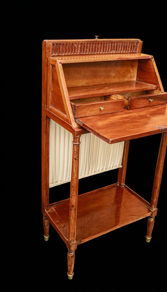 Billet doux bureau de dame Louis XVI acajou -photo-2