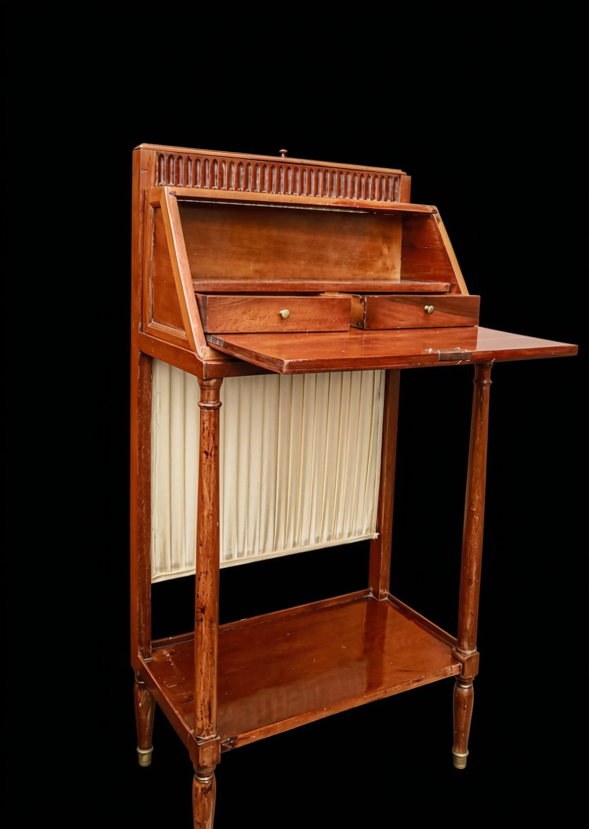 Billet doux bureau de dame Louis XVI acajou -photo-3