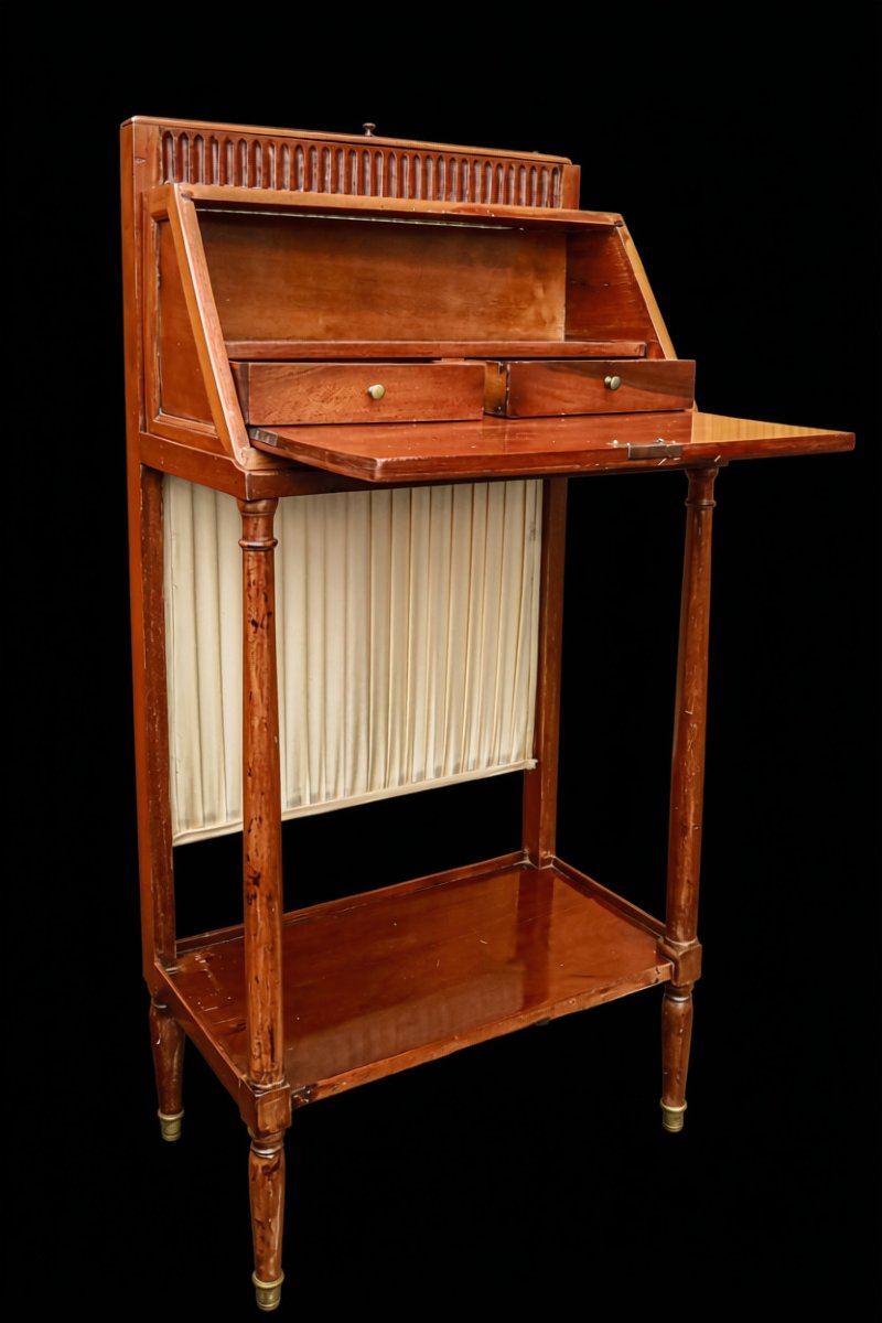 Billet doux bureau de dame Louis XVI acajou -photo-4
